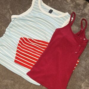 Lot Of 3 Tops - Blue, White, and Red